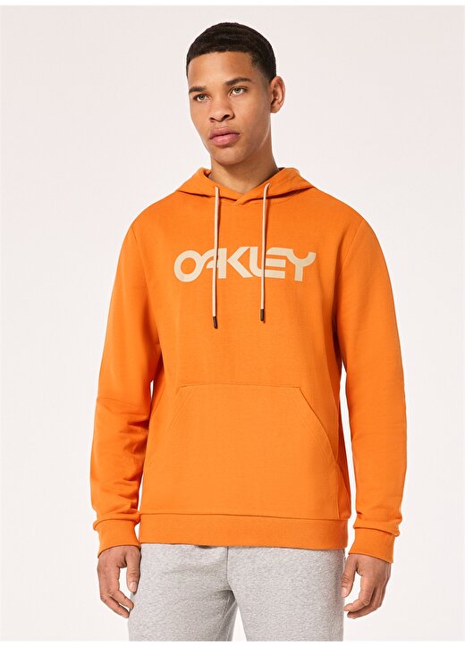 Oakley Turuncu Erkek Kapüşonlu Baskılı Sweatshirt FOA402599 B1B PO HOODIE 2.0 1
