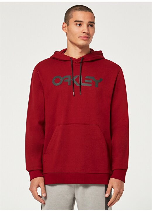 Oakley Siyah - Kırmızı Erkek Kapüşonlu Baskılı Sweatshirt FOA402599 B1B PO HOODIE 2.0 1