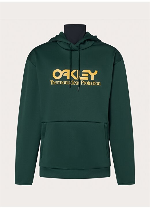 Oakley Sarı - Yeşil Erkek Kapüşonlu Baskılı Sweatshirt FOA402381 RIDER LONG 2.0 HOODIE 1