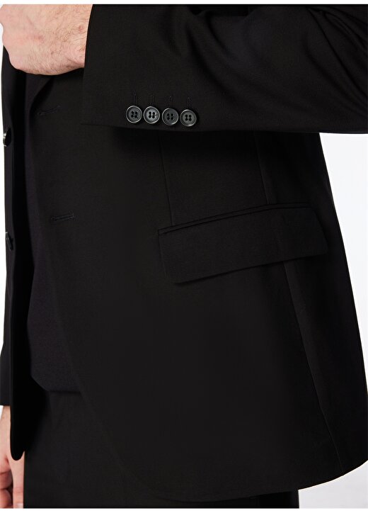 Fabrika Siyah Erkek Mono Yaka Basic Takım Elbise F4SM-TKM 0433 4