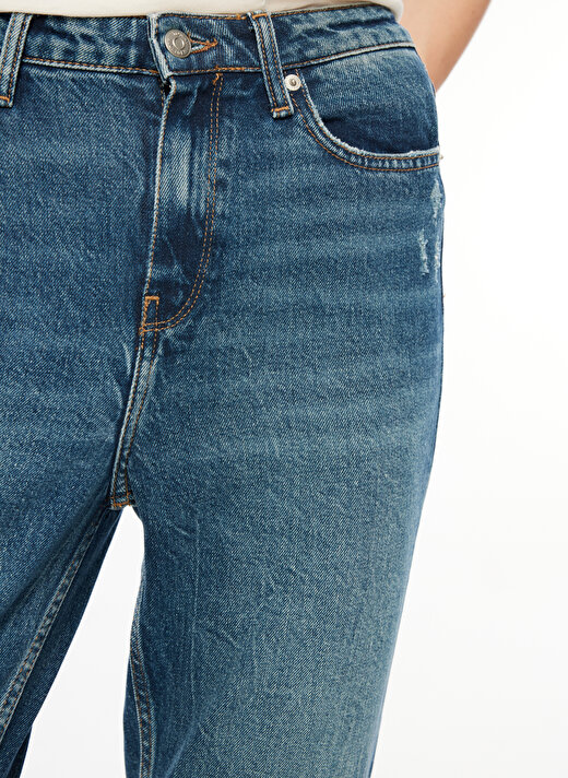 Tommy Hilfiger Yüksek Bel Skinny Paça Normal İndigo Kadın Denim Pantolon WW0WW396041A4 4