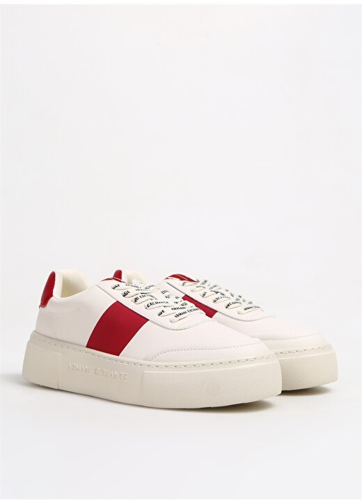 Armani Exchange Beyaz - Kırmızı Kadın Sneaker XDX134XV726K617 2