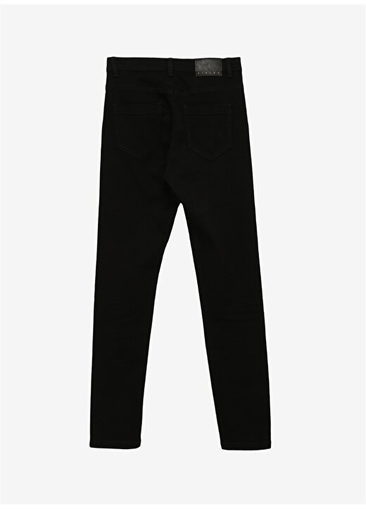 Sisley Yüksek Bel Düz Paça Skinny Fit Siyah Kadın Denim Pantolon 44PMLE01K 2