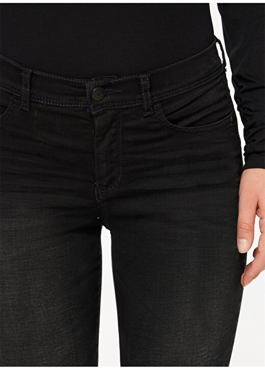 Sisley Yüksek Bel Düz Paça Slim Fit Koyu Lacivert Kadın Denim Pantolon 4RR3575V7 3
