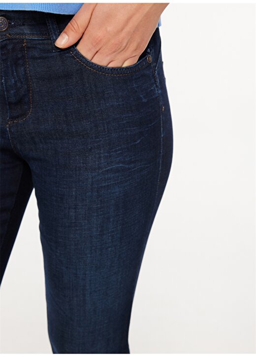 Sisley Yüksek Bel Düz Paça Slim Fit Mavi Kadın Denim Pantolon 4RR3575V7 3
