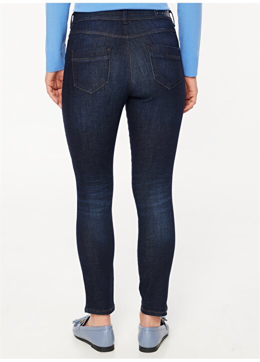Sisley Yüksek Bel Düz Paça Slim Fit Mavi Kadın Denim Pantolon 4RR3575V7 4