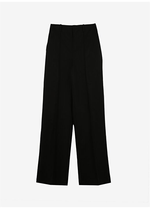 Sisley Siyah Kadın Geniş Paça Yüksek Belli Pantolon 4ZY7LF03L 1