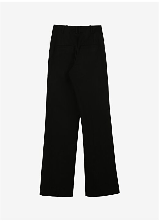 Sisley Siyah Kadın Geniş Paça Yüksek Belli Pantolon 4ZY7LF03L 2