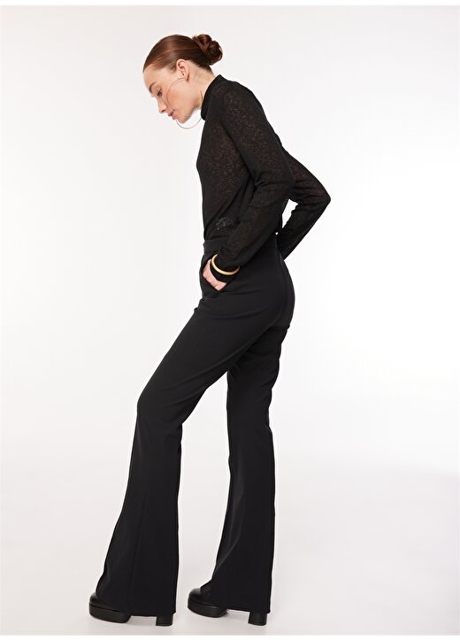 E 4.0 Design Studio X Fabrika Siyah Kadın Geniş Paça Yüksek Bel Bol Kesim Pantolon F3WL-PNT W26 3