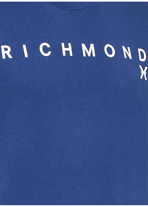 John Richmond Bisiklet Yaka Mavi Erkek T-Shirt UMA23082TS3 3