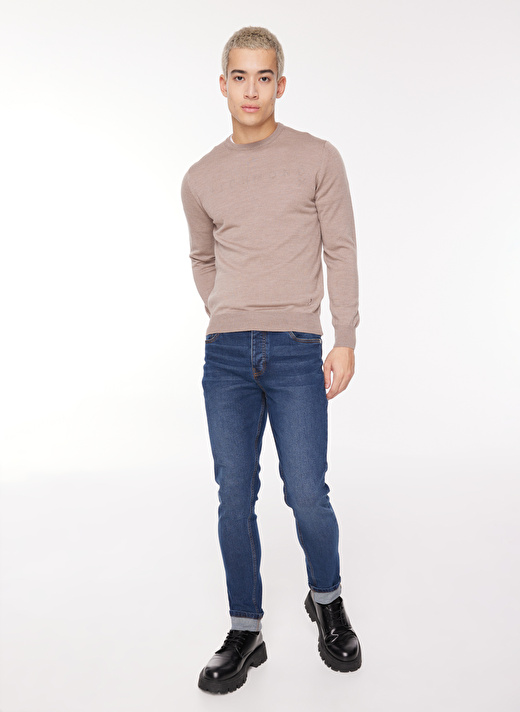 John Richmond Normal Bel Normal Paça Slim Fit Lacivert Erkek Denim Pantolon UMA23127JE 2