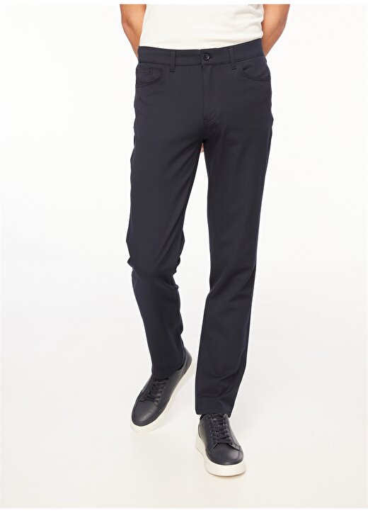 E 4.0 Design Studio X Fabrika Lacivert Erkek Dar Paça Düşük Bel Slim Fit Chino Pantolon F3WM-PNT F 13 2