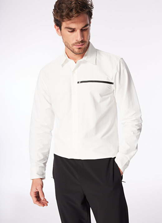 Fabrika Basic Gömlek Yaka Düz Beyaz Erkek Gömlek F4SM-GML 0749 1