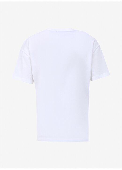 Fabrika Beyaz Kadın Bisiklet Yaka Basic T-Shirt F4SL-TST0911 2