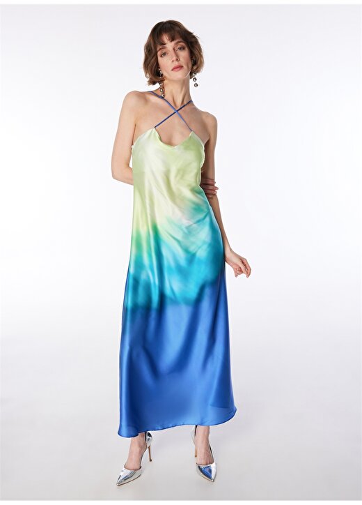 Fabrika Çok Renkli Kadın V Yaka Basic Elbise F4SL-ELB0833 3