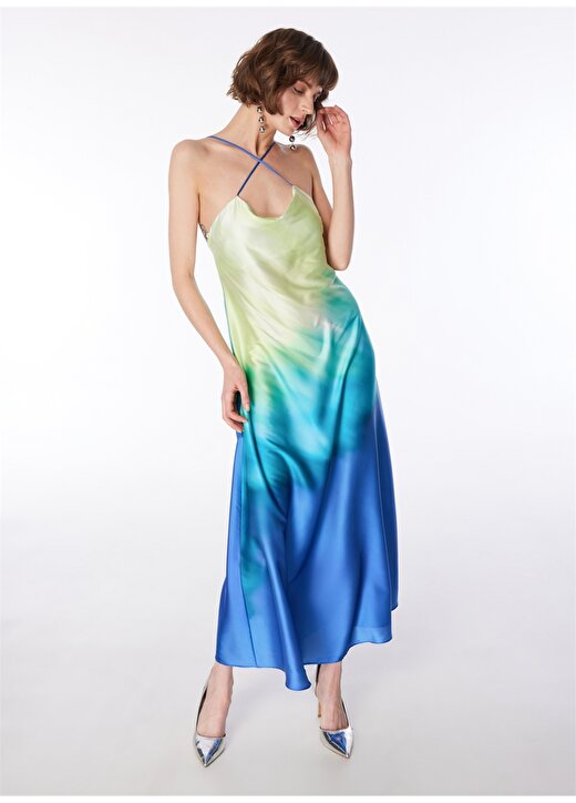 Fabrika Çok Renkli Kadın V Yaka Basic Elbise F4SL-ELB0833 4