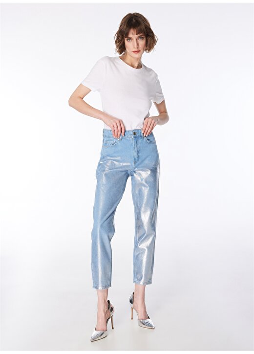 Fabrika Mavi - Gümüş Kadın Straight Denim Pantolon F4SL-PNT0342 1