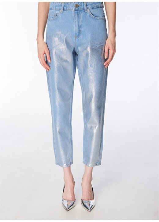 Fabrika Mavi - Gümüş Kadın Straight Denim Pantolon F4SL-PNT0342 3