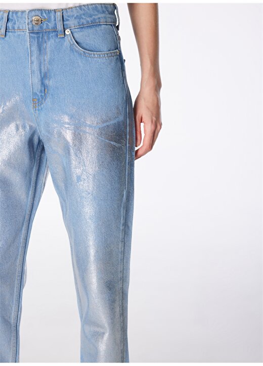Fabrika Mavi - Gümüş Kadın Straight Denim Pantolon F4SL-PNT0342 4