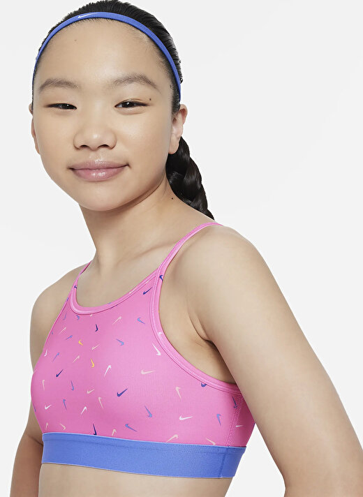 Nike Kız Çocuk Sporcu Büstiyer FD4852-675 G NK ONE BRA LOGO PRINT 3