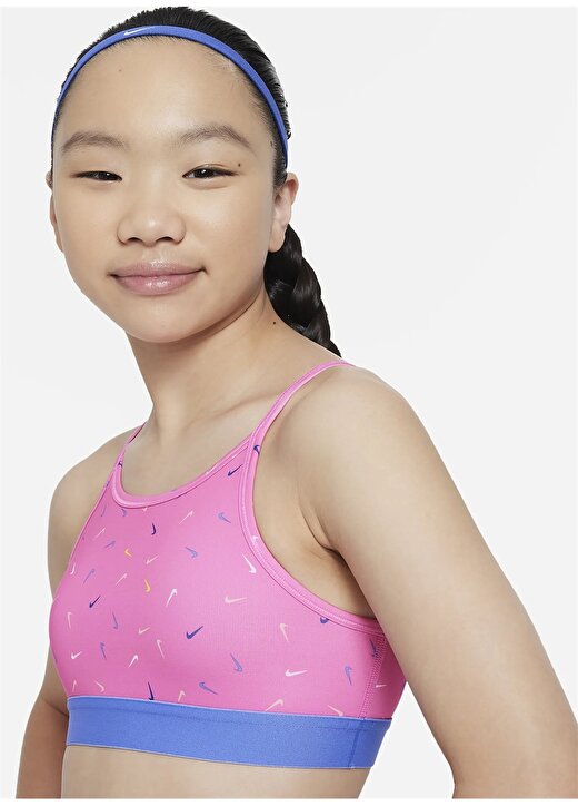 Nike Kız Çocuk Sporcu Büstiyer FD4852-675 G NK ONE BRA LOGO PRINT 3