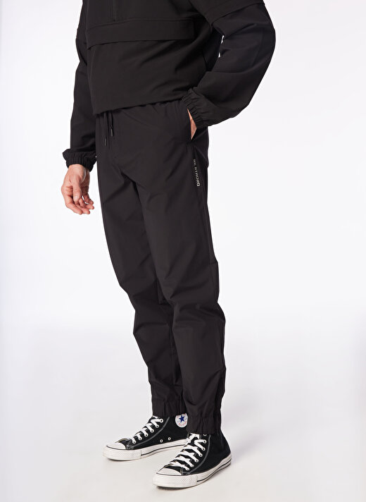 Fabrika Lastikli Bel Dar Paça Siyah Erkek Chino Pantolon F4SM-PNT 0123 3