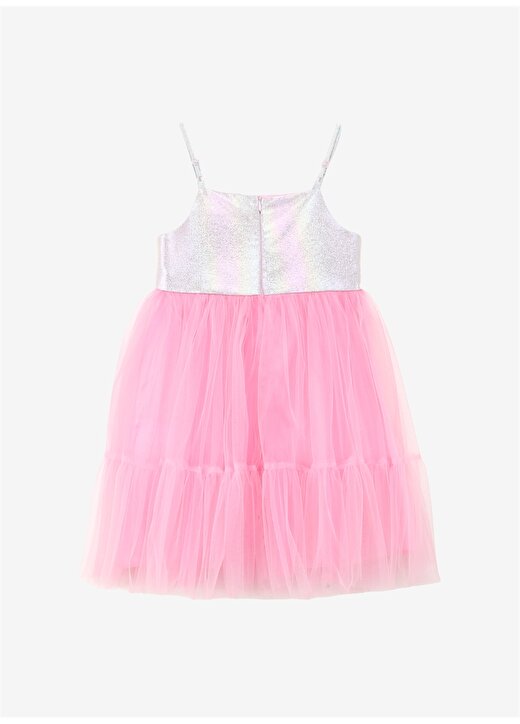 Barbie Pembe Kız Çocuk Regular Fit Simli Elbise BRB4SG-ELB6003 2