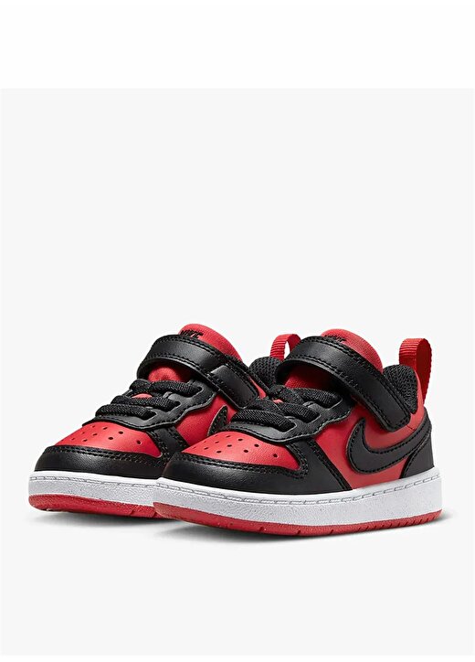 Nike Siyah - Kırmızı Bebek Yürüyüş Ayakkabısı DV5458-600 COURT BOROUGH LOW TD 2