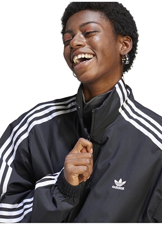 Adidas Siyah Kadın Kapüşon Yaka Zip Ceket IV9339-OVSD TRACK TOP 4