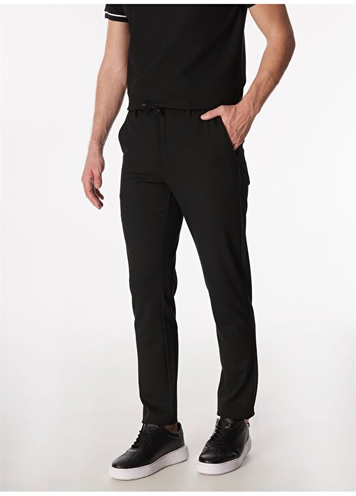 Fabrika Siyah Erkek Basic Chino Pantolon F4SM-PNT-0767 3