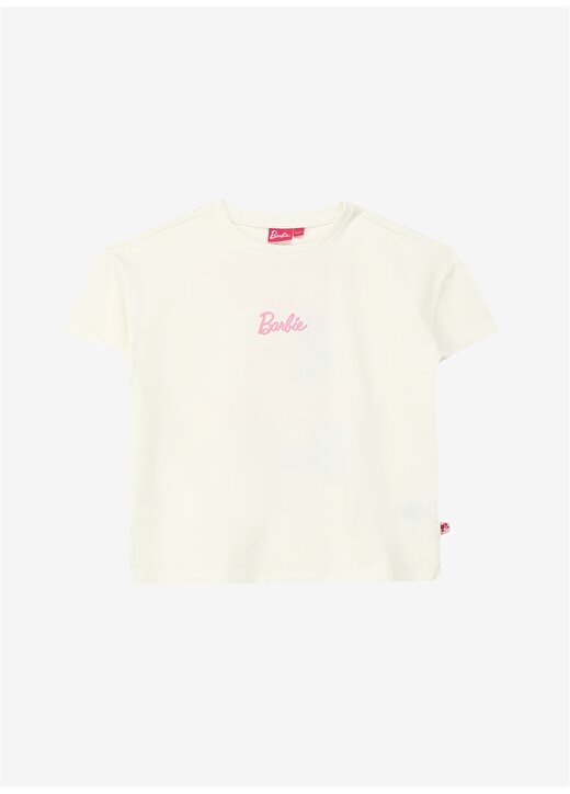 Barbie Baskılı Ekru Kız Çocuk T-Shirt BRB4SG-TST6009 1