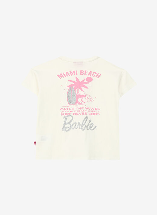 Barbie Baskılı Ekru Kız Çocuk T-Shirt BRB4SG-TST6009 2