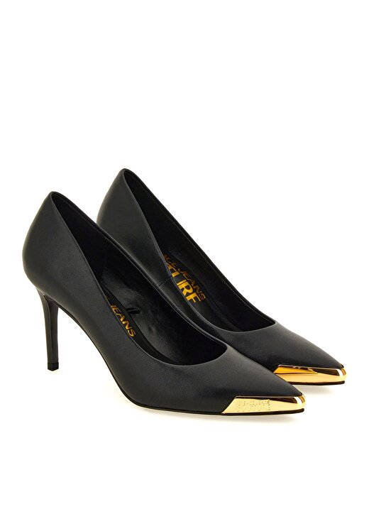 Versace Jeans Couture Siyah Kadın Deri Topuklu Ayakkabı 75VA3S50ZP127899 1