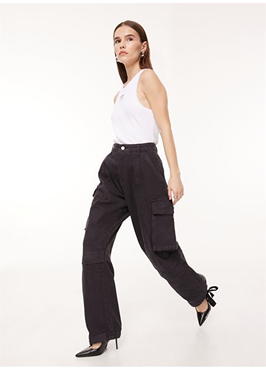 Moschino Jeans Yüksek Bel Normal Siyah Kadın Pantolon A0311 2