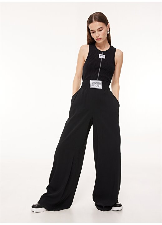 Moschino Jeans Yüksek Bel Normal Siyah Kadın Pantolon A0321 2