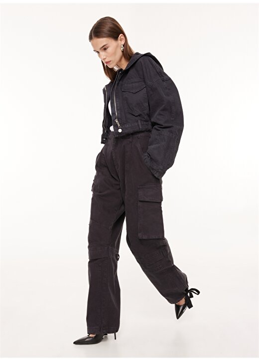 Moschino Jeans Siyah Kadın Denim Ceket A0512 4