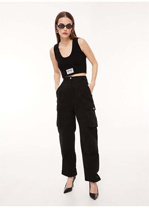 Moschino Jeans Yüksek Bel Normal Siyah Kadın Pantolon A0315 2