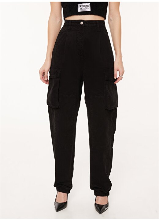 Moschino Jeans Yüksek Bel Normal Siyah Kadın Pantolon A0315 3