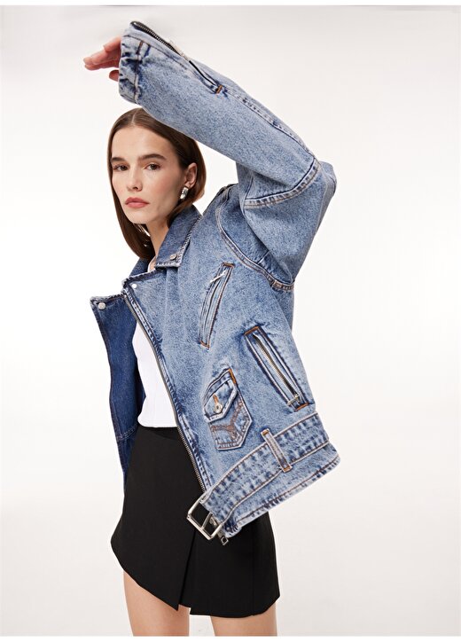 Moschino Jeans İndigo Kadın Denim Ceket J0509 2