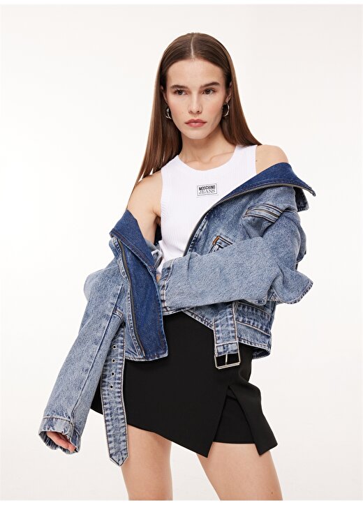 Moschino Jeans İndigo Kadın Denim Ceket J0509 3