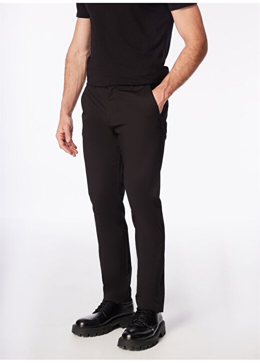 Fabrika Siyah Erkek Basic Chino Pantolon F4SM-PNT-658 2