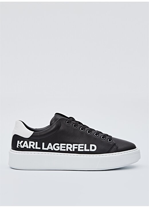 KARL LAGERFELD Siyah - Beyaz Erkek Deri Sneaker MAXI KUP Injekt Logo Lo 1