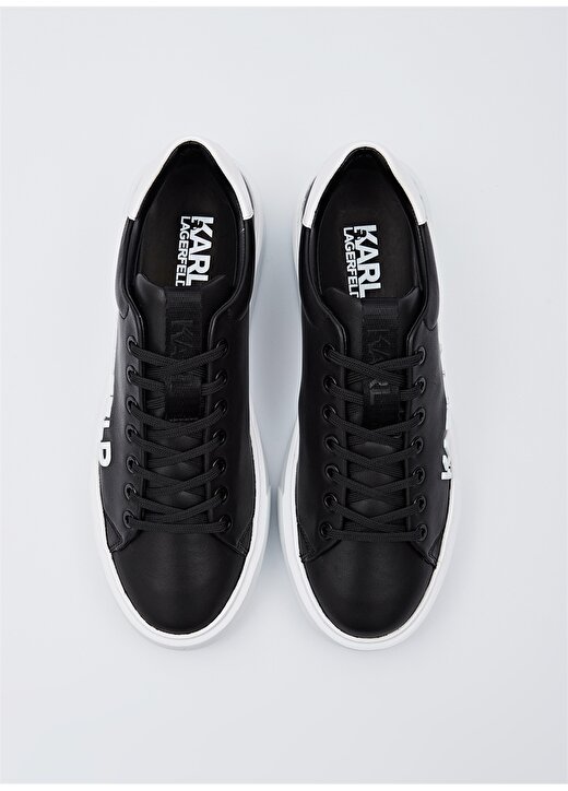 KARL LAGERFELD Siyah - Beyaz Erkek Deri Sneaker MAXI KUP Injekt Logo Lo 3