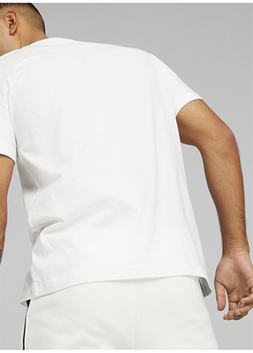 Puma Beyaz Erkek Yuvarlak Yaka Regular Fit T-Shirt 53811902 BMW MMS MT7 Tee 4