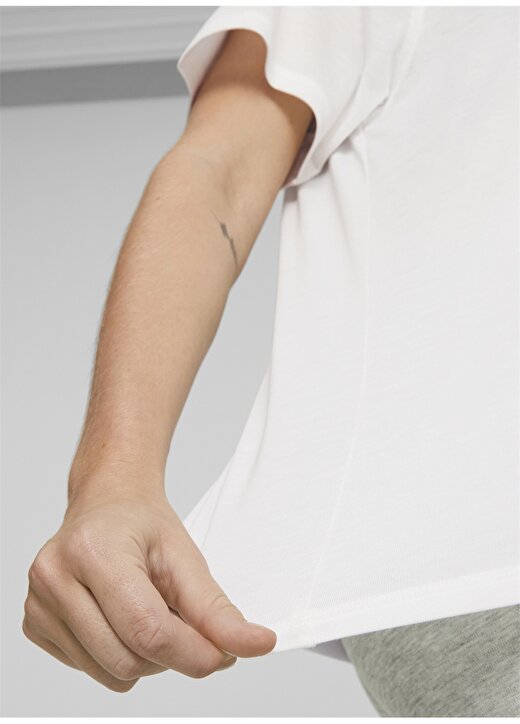 Puma 67306602 EVOSTRIPE Tee Beyaz Kadın Yuvarlak Yaka Regular Fit T-Shirt 3