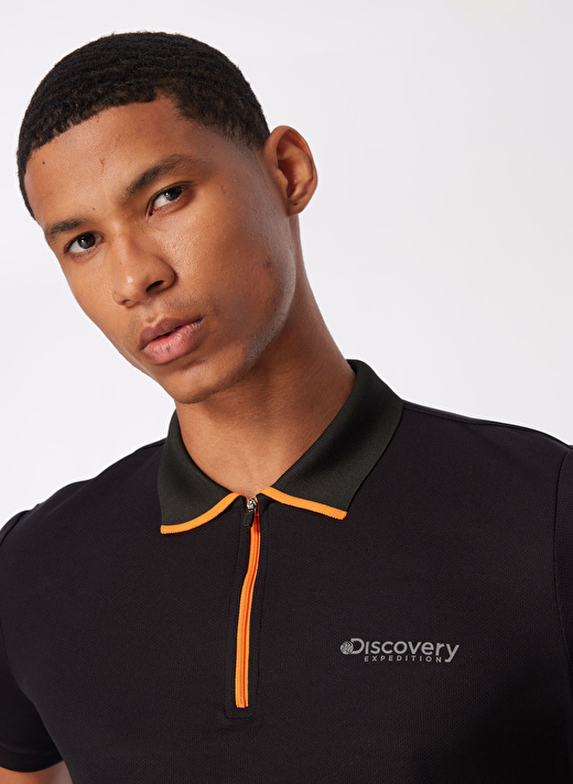 Discovery Expedition Siyah Erkek Basic   UV Apreli Polo T-Shirt D4SM-TST3246 2