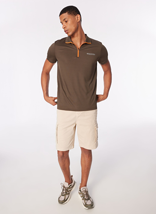 Discovery Expedition Haki Erkek Basic Polo T-Shirt D4SM-TST3246   2