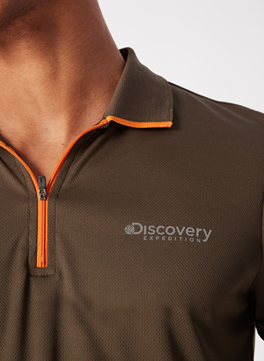 Discovery Expedition Haki Erkek Basic Polo T-Shirt D4SM-TST3246   4