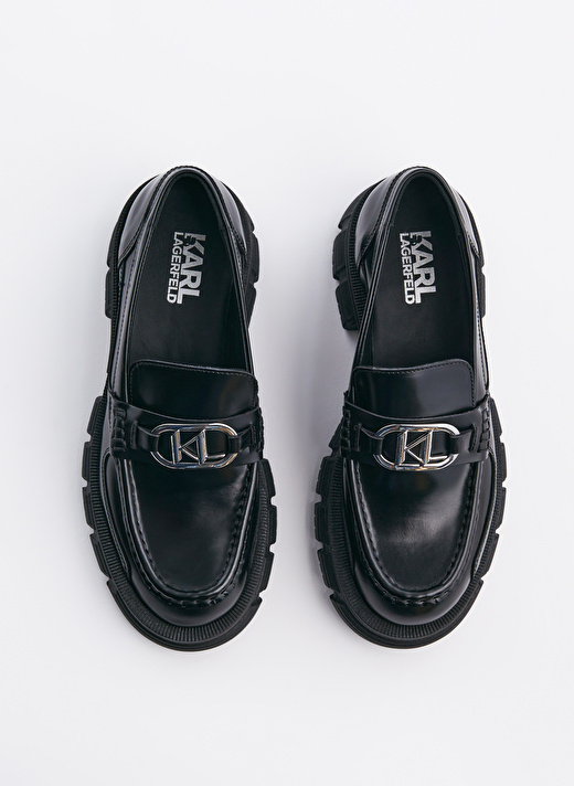 KARL LAGERFELD Siyah Kadın Deri Loafer KL43823000 4