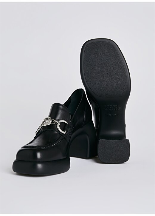 KARL LAGERFELD Siyah Kadın Deri Topuklu Ayakkabı KL33830000 4